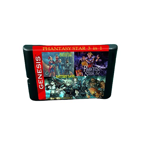 Aditi Phantasy Star II III IV 3 în 1 Salvare a bateriei - 16 biți cartuș de jocuri pentru consolă Megadrive Genesis