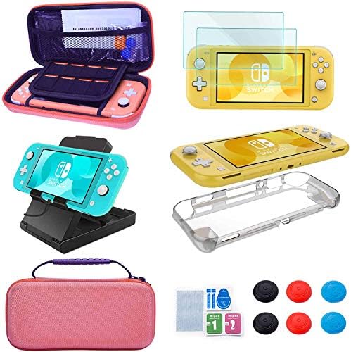 Kit de accesorii pentru Nintendo Switch Lite - pachetă de accesorii Yoowa cu carcasă de transport, carcasă de protecție, protecție