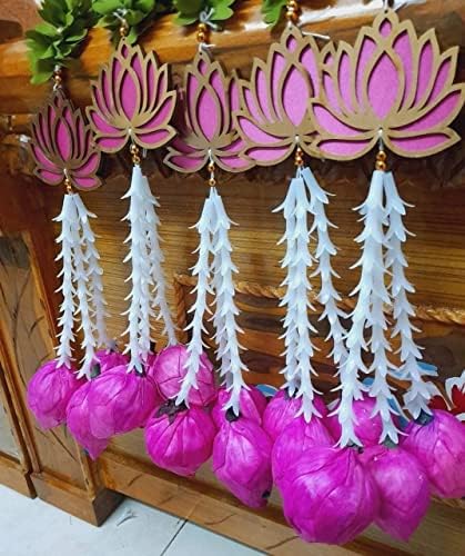 Nutts Handmade Articol Lotus cu Rajnigandha și Kali atârnat pentru Torans Garland Bandhwar Decorație pentru festivalul Dicor