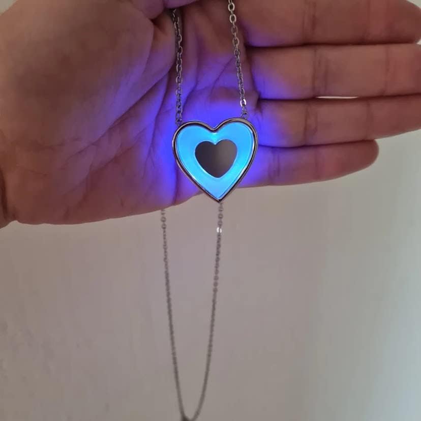 Glow inima în inima colier-Light Up colier - LED inima în formă de colier-inima pandantiv strălucire colier