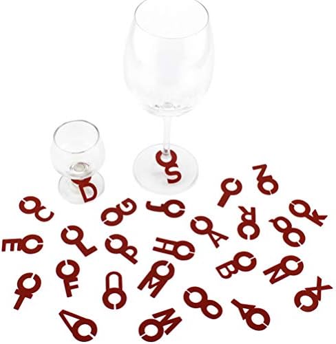 Doitool nunta Decor 52pcs alfabet sticlă de vin farmece silicon engleză scrisori bea markeri vin farmec Tag-uri bere sticlă