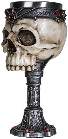 SUMMIT-ul de colectare încoronat gotic osuar craniu vin pocal detașabil inox Inserare Stemware sacrificiu Ceremonial craniu
