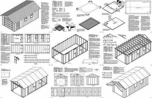 Planuri de proiecte de garaj auto 12 'x 24' -Design 51224