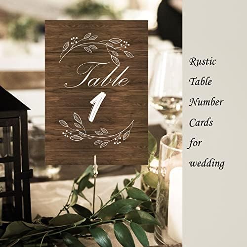 Numere de tabel de nuntă Numere de tabel rustic Cărți numărul de tabel 5 x 7 dublu față de 1-25 cu cărți de masă de cap Semne de tabel pentru nuntă, recepție, piesă centrală, petrecere