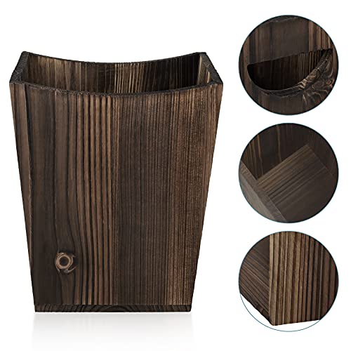 Coș de deșeuri din lemn Eteli coșul de gunoi mic pentru birou Coșul de gunoi dreptunghiular poate decorativ cu 2 mânere pentru