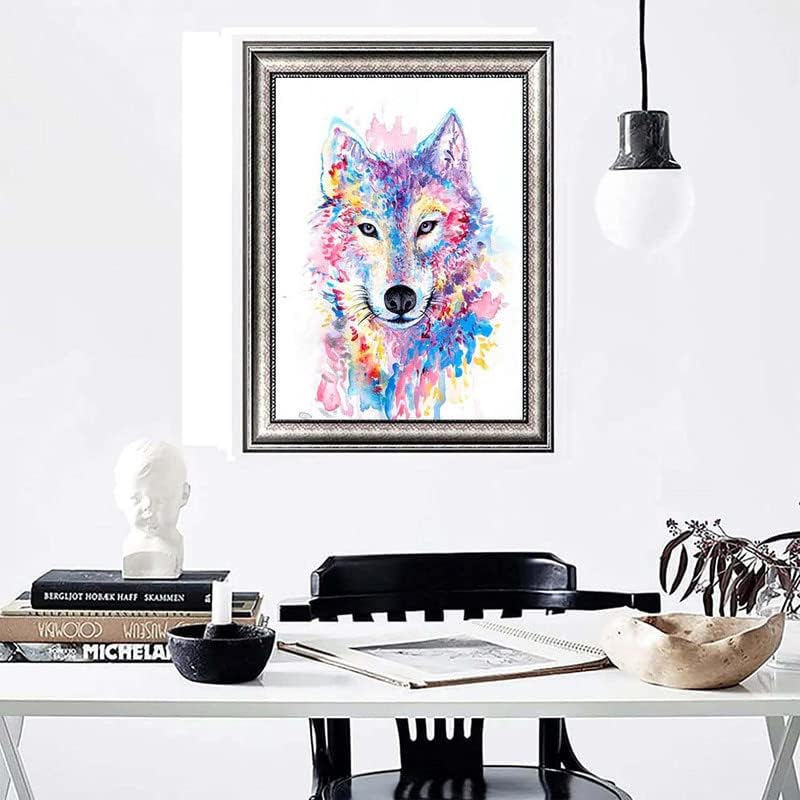 Wolf Diamond Painting - kituri de pictură cu diamante, strasuri rotunde, kit de instrumente de bricolaj Artă - Cadouri distractive