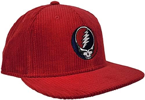 Ripple Junction Grateful Dead Fure Your Face Adult Red Corduroy Flat Bill Hat