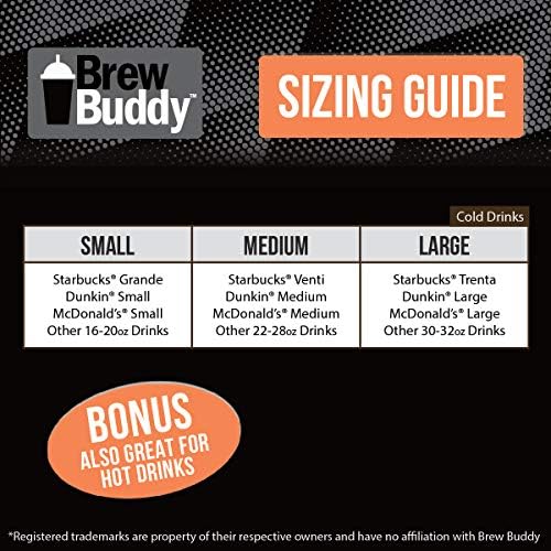 Brew Buddy Iced Coffee Insulate Mânecă - Suport izolator SOK pentru băuturi reci, șosetă pentru ceașcă de neopren - compatibil