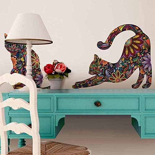 Desene animate detașabile animale Pisici ferestre picturi murale de perete artă de perete pisică autocolante colorate de perete