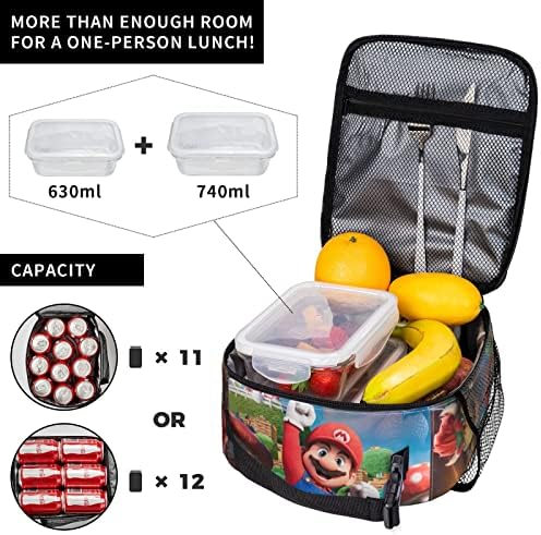 Awetmud Cartoon Game Lunch Box Portable Lnsulation Lunch Bag Pentru Picnic De Birou