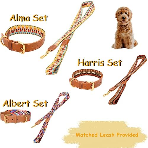 Guler pentru câini făcuți cu piele și bandă moale, 3 modele pentru alegeri și fiecare model are 3 dimensiuni pentru câine mic,