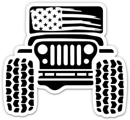 American Flag Off Road Sticker - Autocolant de laptop de 3 - vinil impermeabil pentru mașină, telefon, sticlă de apă - fluturând
