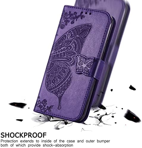 KRHGEIK proiectat pentru iPhone 11 portofel caz, femei Flip Folio acoperi cu fluture relief PU piele Kickstand Card de Credit