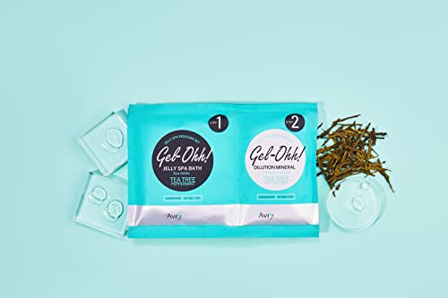 AVRYBEAUTY Gel-Ohh Jelly Spa Bath 3 pack, arbore de ceai, arbore de ceai și parfum de mentă, vitamina C, pedichiură cu jeleu,
