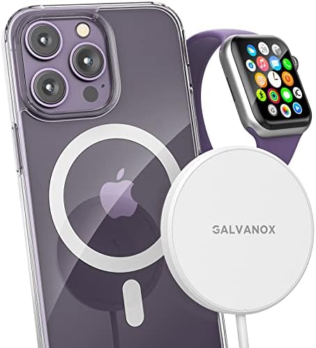 Galvanox Watch + iPhone Magnetic Wireless Charger Charger Series Apple Watch 4/5/6/7/8 și iPhone 14/14 Pro Max, 13/13 Pro 12/12