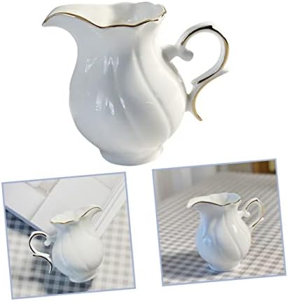 Yardwe European Stil Ceramice Lapte Cupa Clar Container Ceramice Vacă Pitche Sos Titularul Alb Spumante Cupa Ceramica Apa Rece