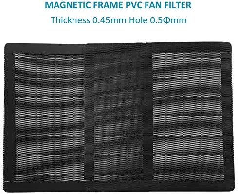 120mm ventilator filtru de praf Mesh 4.72 inch cadru Magnetic PVC PC Computer caz ventilator praf Mesh Cover Grills negru 5-Pack