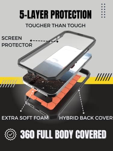 Caseborne V compatibil cu carcasa iPhone 14 Pro - Gradul militar complet cu corp robust cu kickstand și protector de ecran