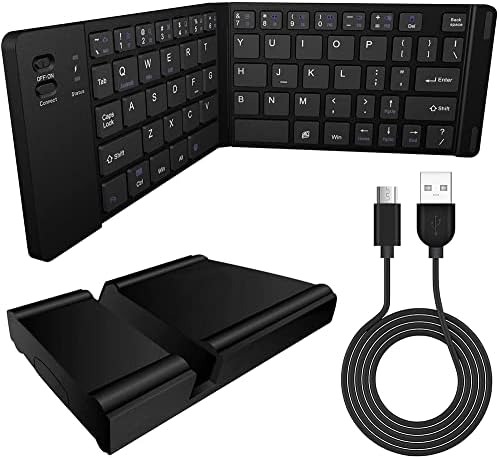 Lucrări de Cellet Ultra Slim pliere Wireless Bluetooth tastatură compatibil cu Spice Mobile X-Life 512 cu telefon HolderStand-reîncărcabilă