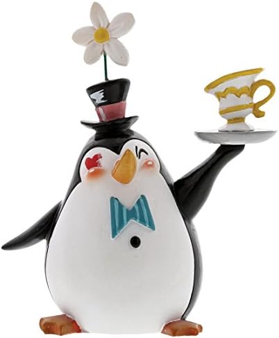 Enesco World of Miss Mindy Mary Poppins Penguin Waiters Set Figurine, 4,72 inch și 5,9 inch, multicolor