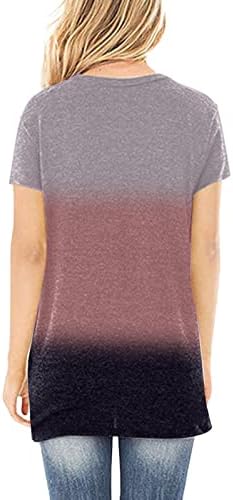 Teen Girls Bluză Mânecă scurtă 2023 Cotton v Neck Graphic Bandage Loose Fit Relaxed Fit bluză Tricou pentru femei v3