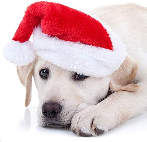 2 Buc Pet Crăciun Santa Pălării Câine Pisică Pluș Xmas Red Hat Merry Crăciun Capace Reglabil Catelus Pisoi Caciula Cosplay