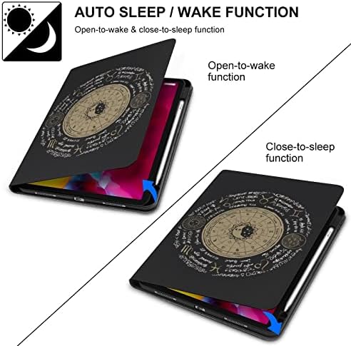 Yinyang Zodiac Semne Case Fit iPad Pro 2020 （11in） Sleep Auto/Wake Slim Lightweight Stand Stand Smart Cover cu suport pentru