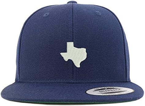Magazin de îmbrăcăminte la modă Texas Harta de stat brodată Flat Bill Snapback Baseball Cap