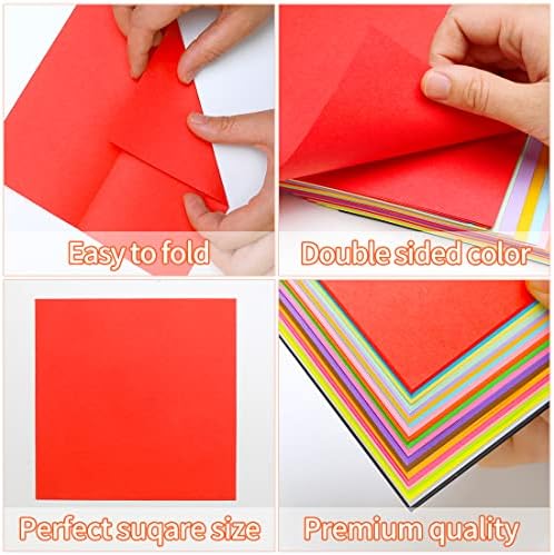 Iooleem hârtie Origami, 200 de coli, 20 de culori, 6 Inch pătrat, hârtie colorată cu două fețe.