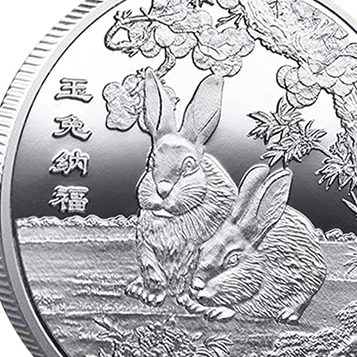 Naysku Monede comemorative de iepure zodiac chinezesc, 2023 Monede de iepure zodiacale chinezești, iepure zodiacal monedă norocoasă,