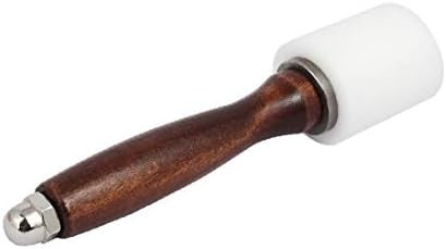 X-DREE 212mm lung 49mm Dia mâner din lemn cap de nailon alb sculptură ciocan ciocan (212 mm de largo 49 mm de DI comandometro
