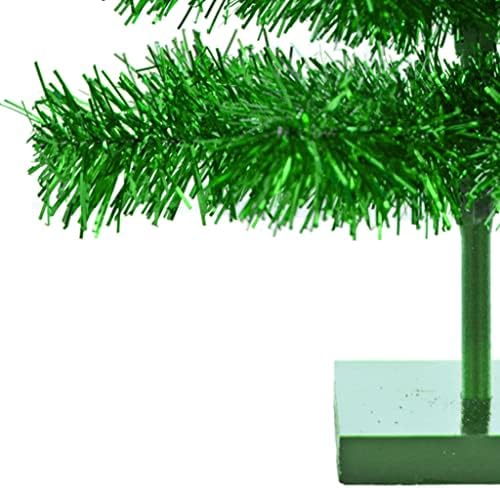 Metalic Green Tinsel Christmas Christmas BASE Green Metal Base artificial Artificial Stand de trunchi din lemn inclus