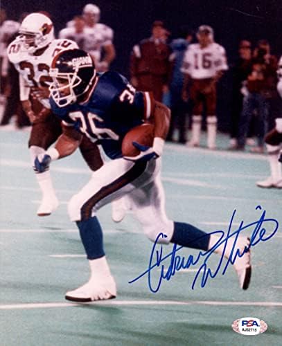 Adrian White Autografat Semnat 8x10 Photo NFL New York Giants Psa Coa