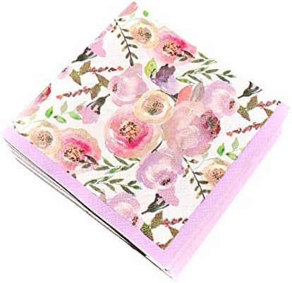 40-ct 10 x10 3-strat de hârtie cu 3 straturi de băuturi florale de vară | Montage floral roz | Șervețele de decupage | Primăvara