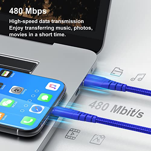 încărcător iPhone 6ft cablu Lightning, 3Pack [certificat Apple MFi] cablu USB lung a la Lightning 6foot, cablu încărcător iPhone