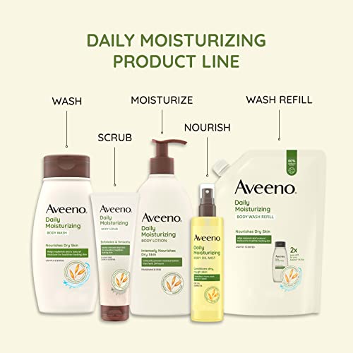 Aveeno Daily Moisturizing Body Wash pentru pielea uscată și sensibilă, hidratarea Oat Body Wash hrănește pielea uscată cu umiditate,
