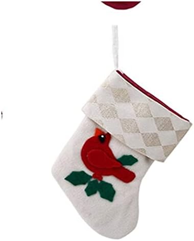 ALREMO HUANGXING - Mini ciorapi de Crăciun, decorațiuni de ornamente de Crăciun pentru ciorapi de Crăciun
