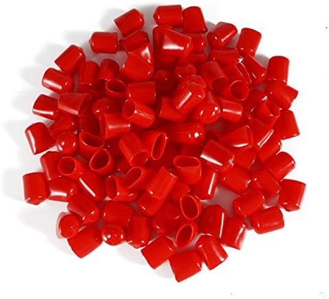Șurub Filet protecție Maneca PVC cauciuc rotund tub Bolt capac capac Eco-Friendly roșu 55mm ID 100pcs