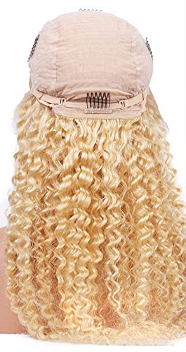 Perucă de închidere din dantelă 4x4 Perucă ondulată cu Val Blond Peruci de păr uman pentru femei Perucă fără lipici cu păr