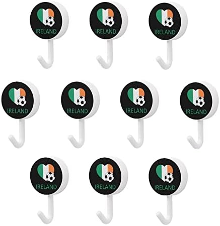 Dragoste Irlanda fotbal perete cârlige rotund plastic cârlige durabil adeziv cârlige pentru bucatarie baie 10 Pack