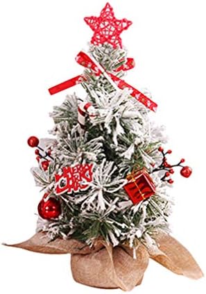 Amosfun 30cm Mini pomi de Crăciun piesa centrală copaci de masă pin Artificial Ornament de birou mic Desktop pom de Crăciun