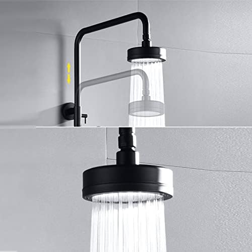 Sistem de duș cu efect de ploaie negru pentru baie, seturi de robinete de duș din oțel inoxidabil reglabile pe înălțime, cu