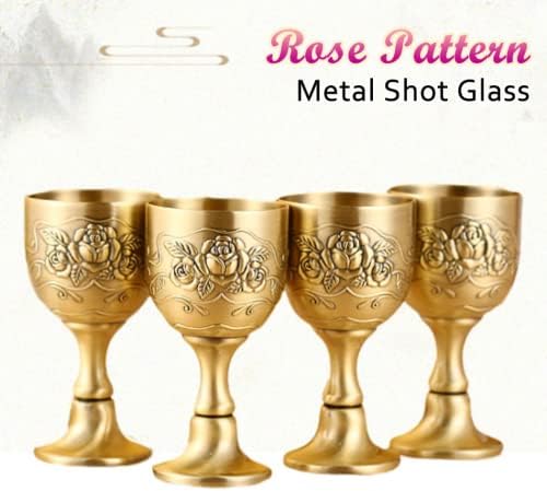 DaZhan Vintage metal gravura floare model Shot sticlă lichior pocal vin Potir - relief flori decorative Cupa pentru casa s