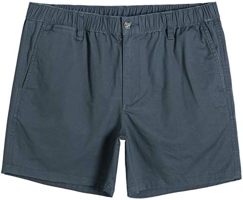 Maamgic Men’s Classic-Fit 5.5 Cotton Casual pantaloni scurți elastici talie cu mai multe buzunare uzură zilnică de mers pe