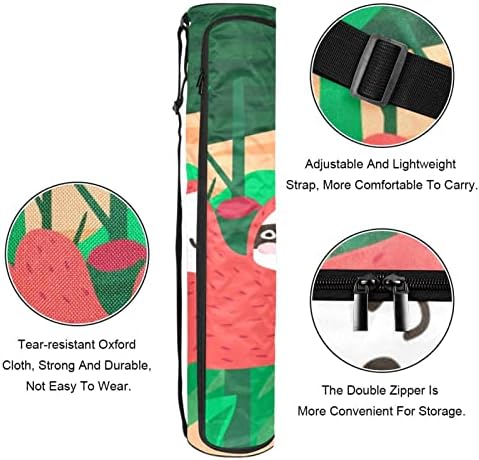 RATGDN Yoga Mat Bag, Lene Jungle peisaj exercițiu Yoga mat Carrier Full-Zip Yoga Mat Carry Bag cu curea reglabilă pentru femei