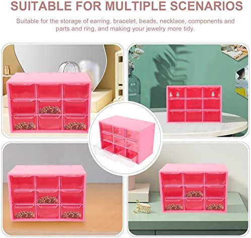 COHEALI 4buc Mini piese din Plastic sertar de depozitare birou organizator de depozitare cu 9 sertare mic sertar de birou dulap