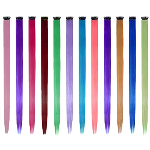Clip evidențiază extensii de par sintetic multi-culori păr în partid colorate peruca Clip în extensii de par