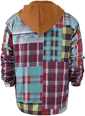 Jachete pentru bărbați cămașă cu cămașă cu cămașă matlasată pentru bărbați adaugă catifea pentru a păstra sacoul cald cu glugă