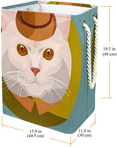 DJROW rufe Decorative împiedică amuzant pisica fata ilustrare mare Depozitare Bin depozitare Coș haine rufe împiedică jucărie depozitare Bin