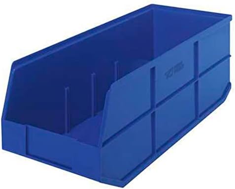 Coș de depozitare pe raft, Albastru, polipropilenă, 20 1/2 in L x 8 1/4 in L x 7 in H, capacitate de încărcare de 70 lb